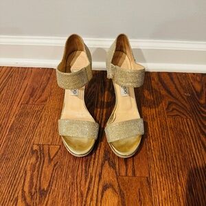 Jimmy Choo Gold Glitter Sandal